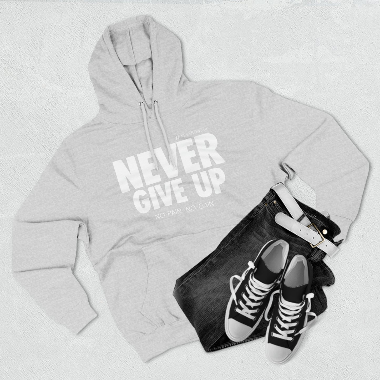 Never Give Up Lane Seven Three-Panel Fleece Hoodie