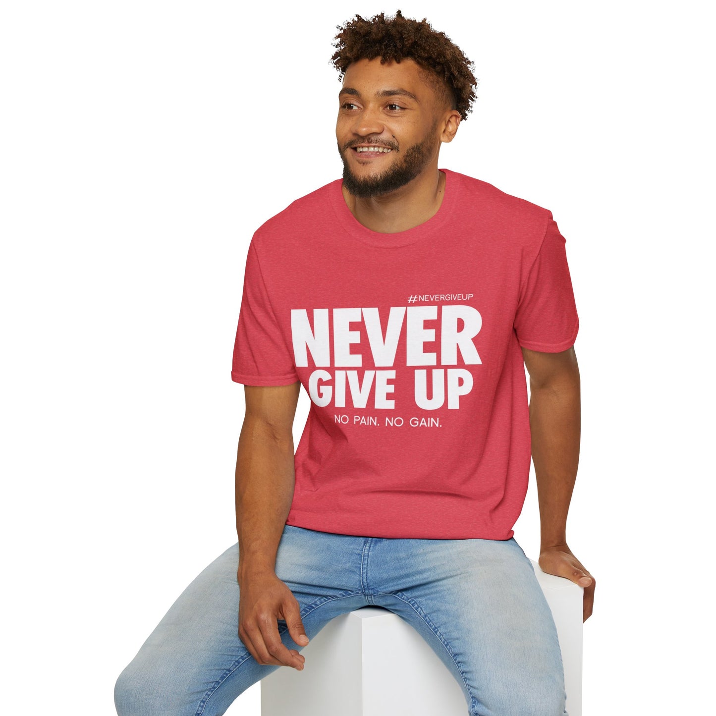 Never Give Up - Unisex Softstyle T-Shirt
