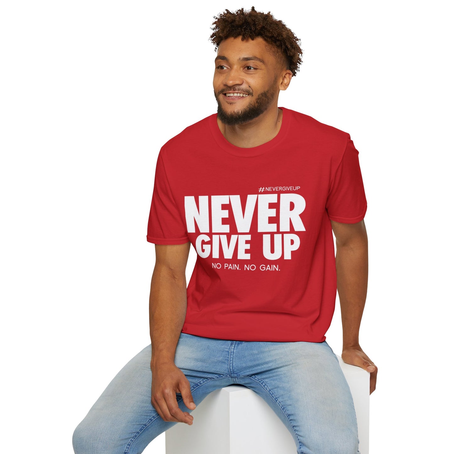 Never Give Up - Unisex Softstyle T-Shirt