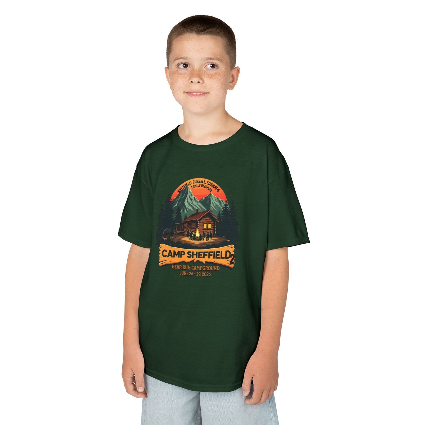 Camp Sheffield FG Family Reunion Kids Tee