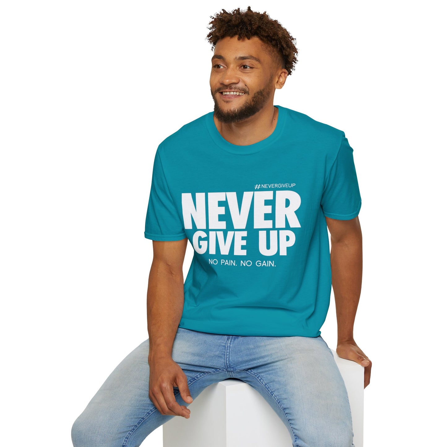 Never Give Up - Unisex Softstyle T-Shirt